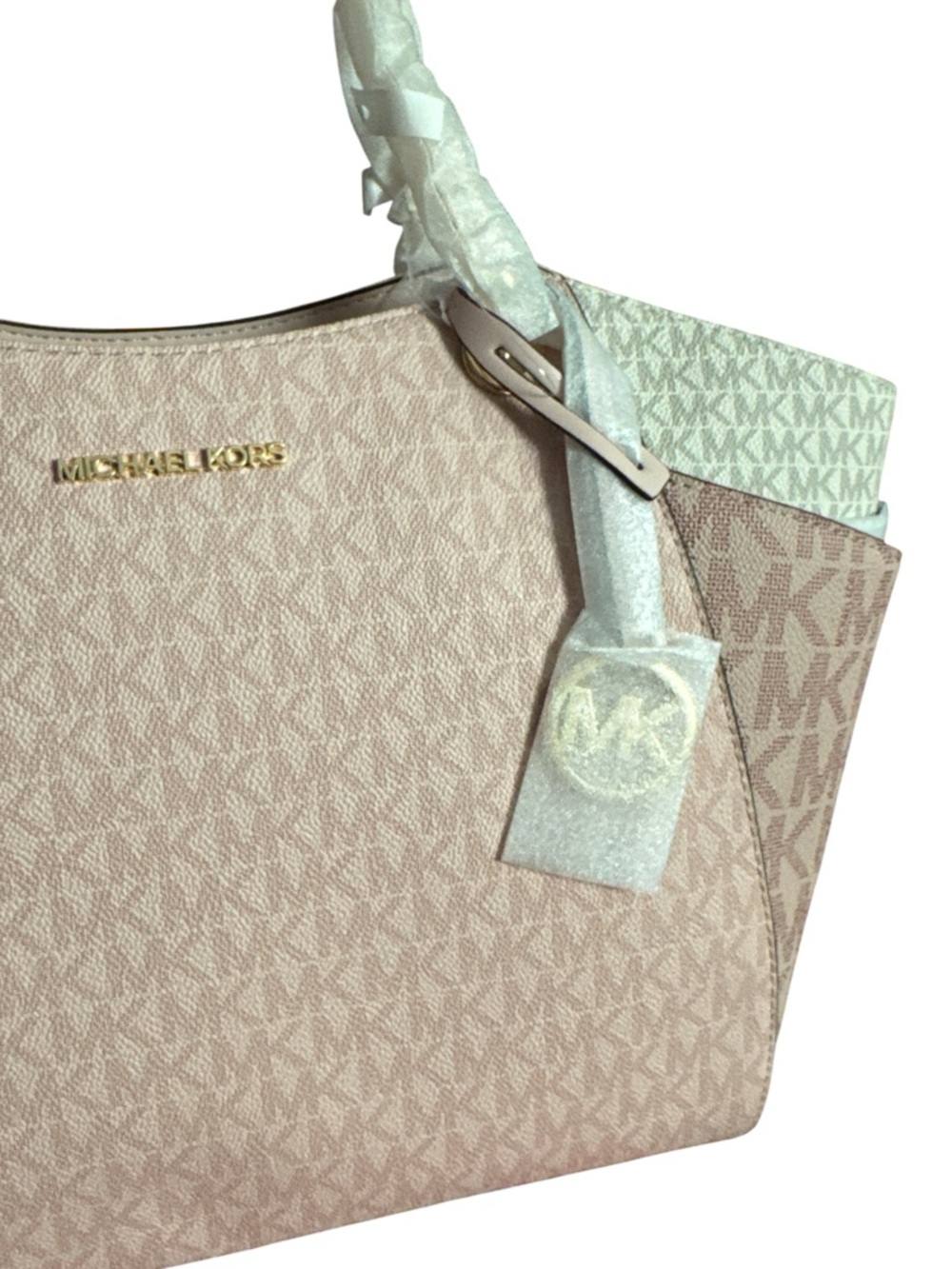 Michael Kors $558msrp Blush Pink Large Chain Jet Set Travel Tote Bag - Picture 9 of 9